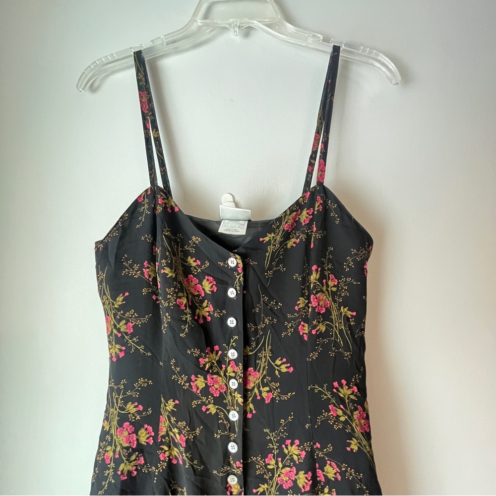 Vintage Laura Ashley Silk Floral Spaghetti Strap Tiered Maxi Dress - Picture 4 of 11